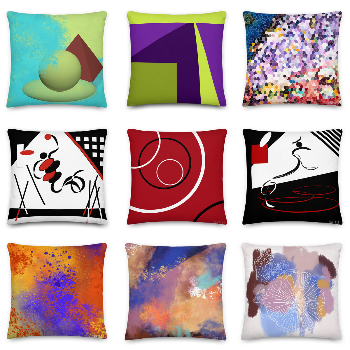 Abstract Art Throw Pillows – Favelli Home
