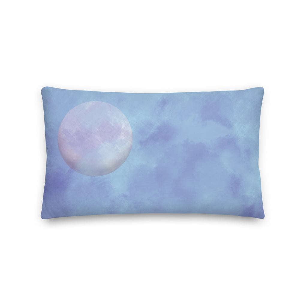Favelli Home throw pillow cover decorative accent fundas cojines decorativos art modern bedroom living room home decor couch sofa full moon magic moody blue purple foggy universe lumbar
