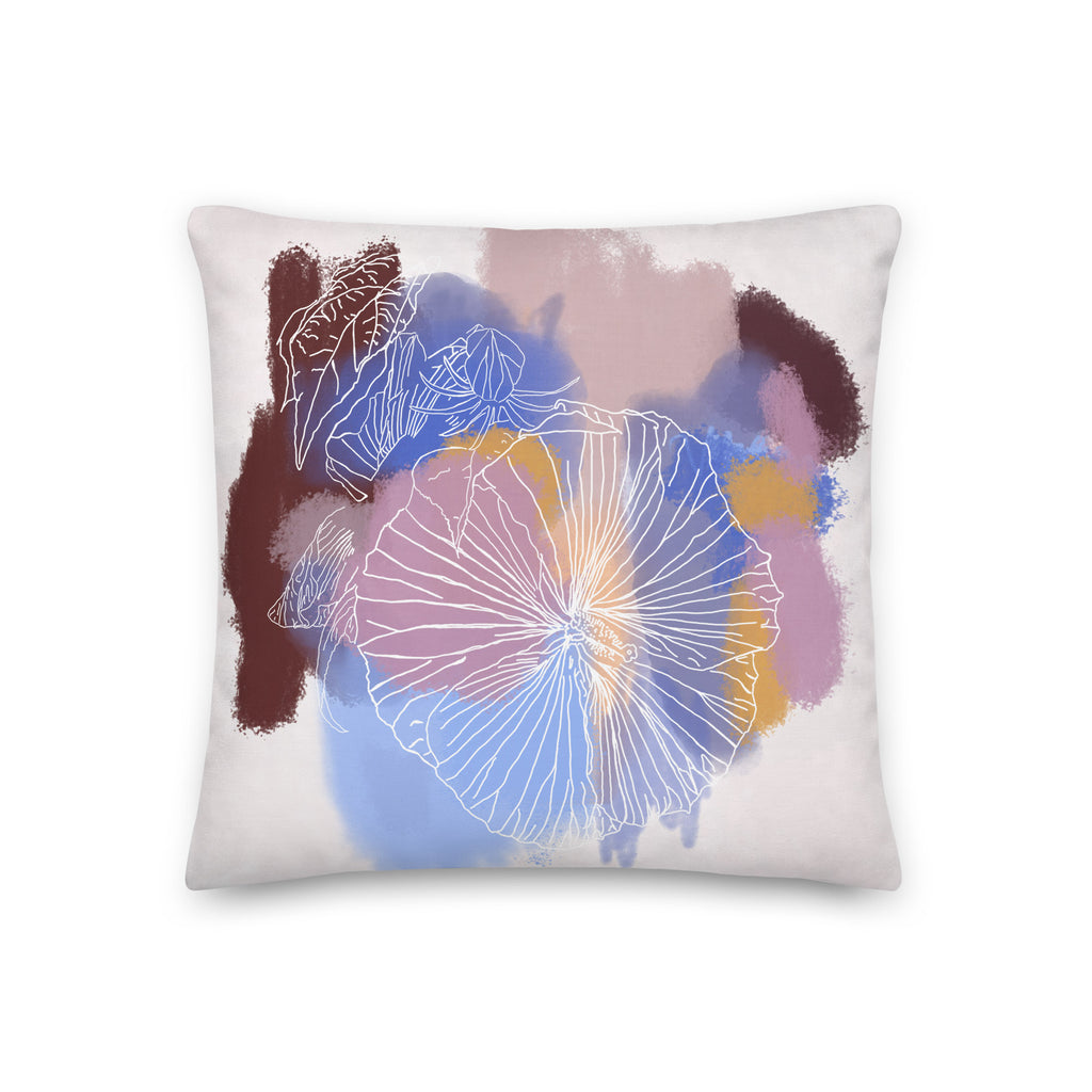 Plum Throw Pillow, Abstract Painting Print, Small and Large Throw