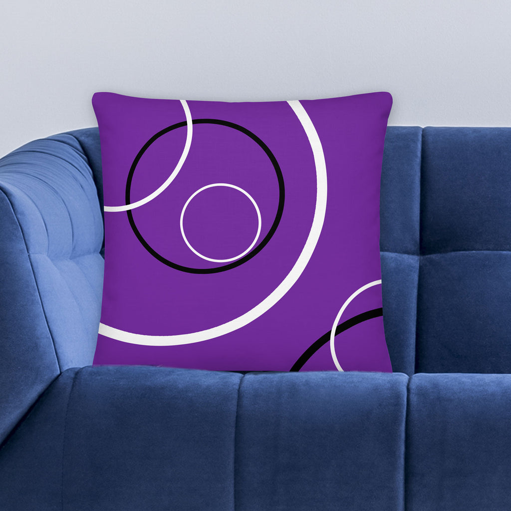 Favelli Home throw pillow cover decorative accent case cushion square fundas cojines decorativos art modern bedroom living room home decor couch sofa sala cama  abstract purple circles dots