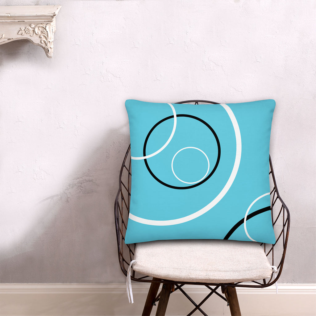 Favelli Home throw pillow cover decorative accent case cushion square fundas cojines decorativos art modern bedroom living room home decor couch sofa sala cama abstract teal black white circles dots