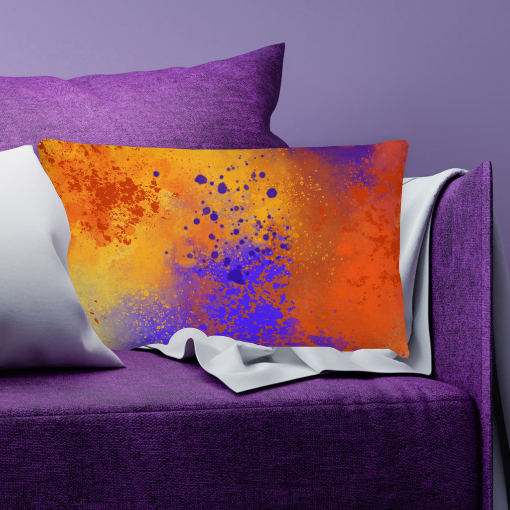 Favelli Home 'Beats and Bars' Throw Pillow, Abstract Art Decorative Accent Pillow, Orange Yellow Purple, Cojines Fundas Decorativos