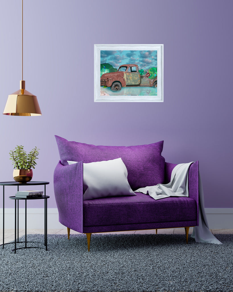 Favelli Home wall art artwork canvas poster photography print home décor living room bedroom color interior design old truck orchid hibiscus garden fantasy dystopia