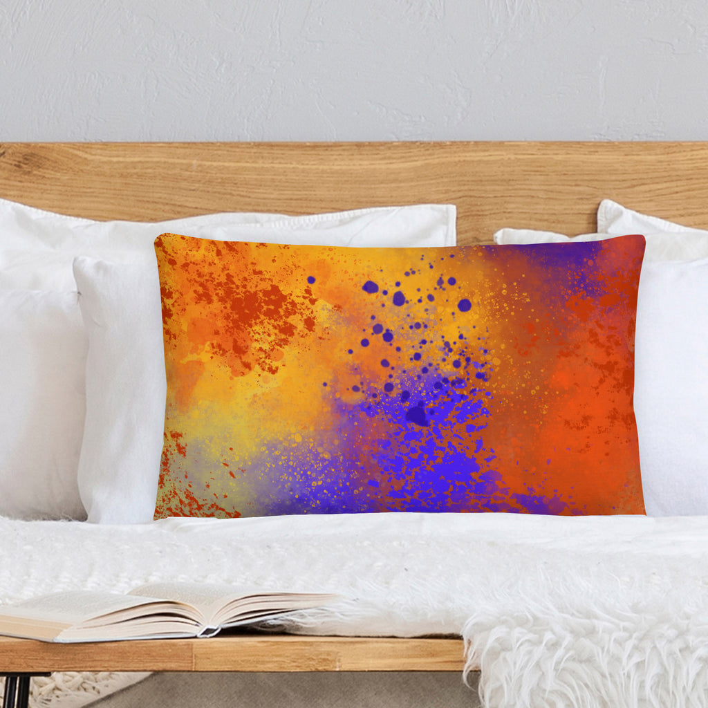 Favelli Home 'Beats and Bars' Throw Pillow, Abstract Art Decorative Accent Pillow, Orange Yellow Purple, Cojines Fundas Decorativos