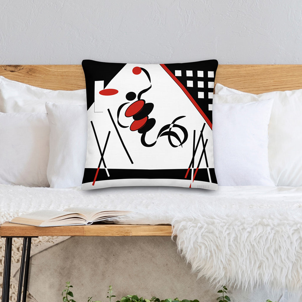 Favelli Home throw pillow cover decorative accent fundas cojines decorativos art modern bedroom living room home décor couch sofa abstract athlete basketball red black white 