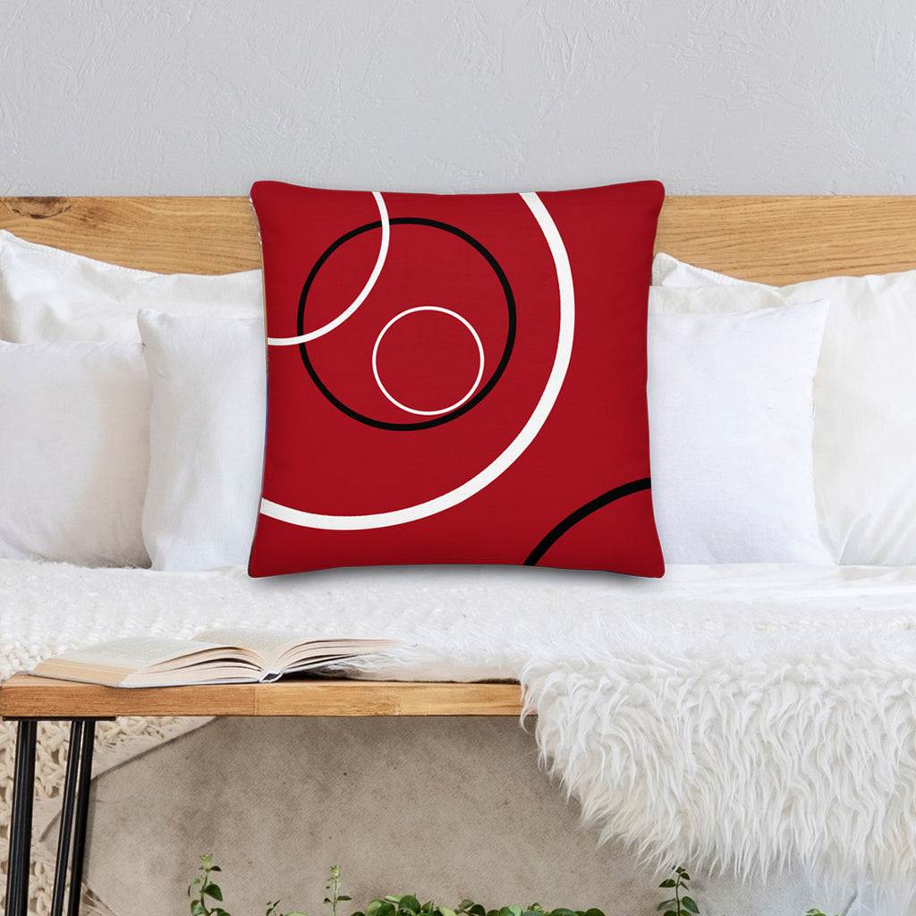 Favelli Home throw pillow cover decorative accent case cushion square fundas cojines decorativos art modern bedroom living room home decor couch sofa sala cama  abstract red black white circles dots