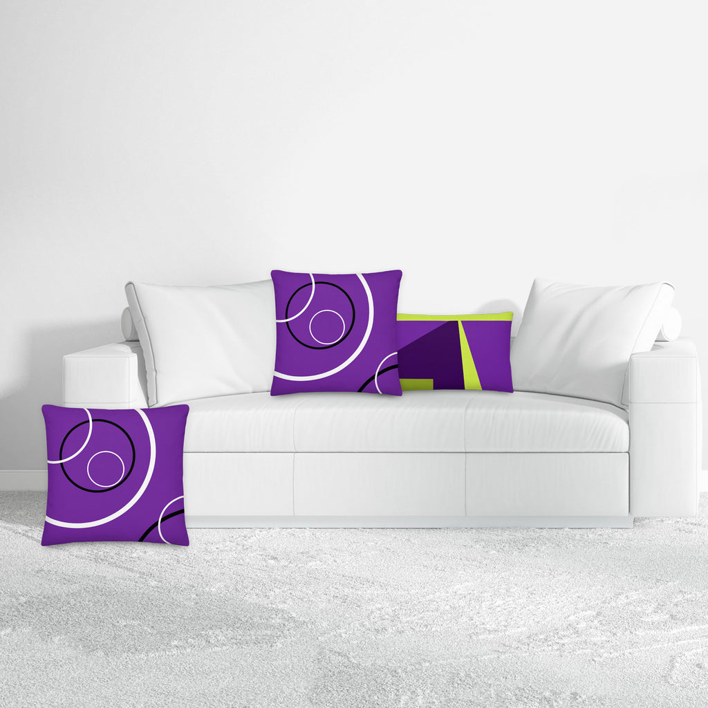 Favelli Home throw pillow cover decorative accent case cushion square fundas cojines decorativos art modern bedroom living room home decor couch sofa sala cama  abstract purple circles dots