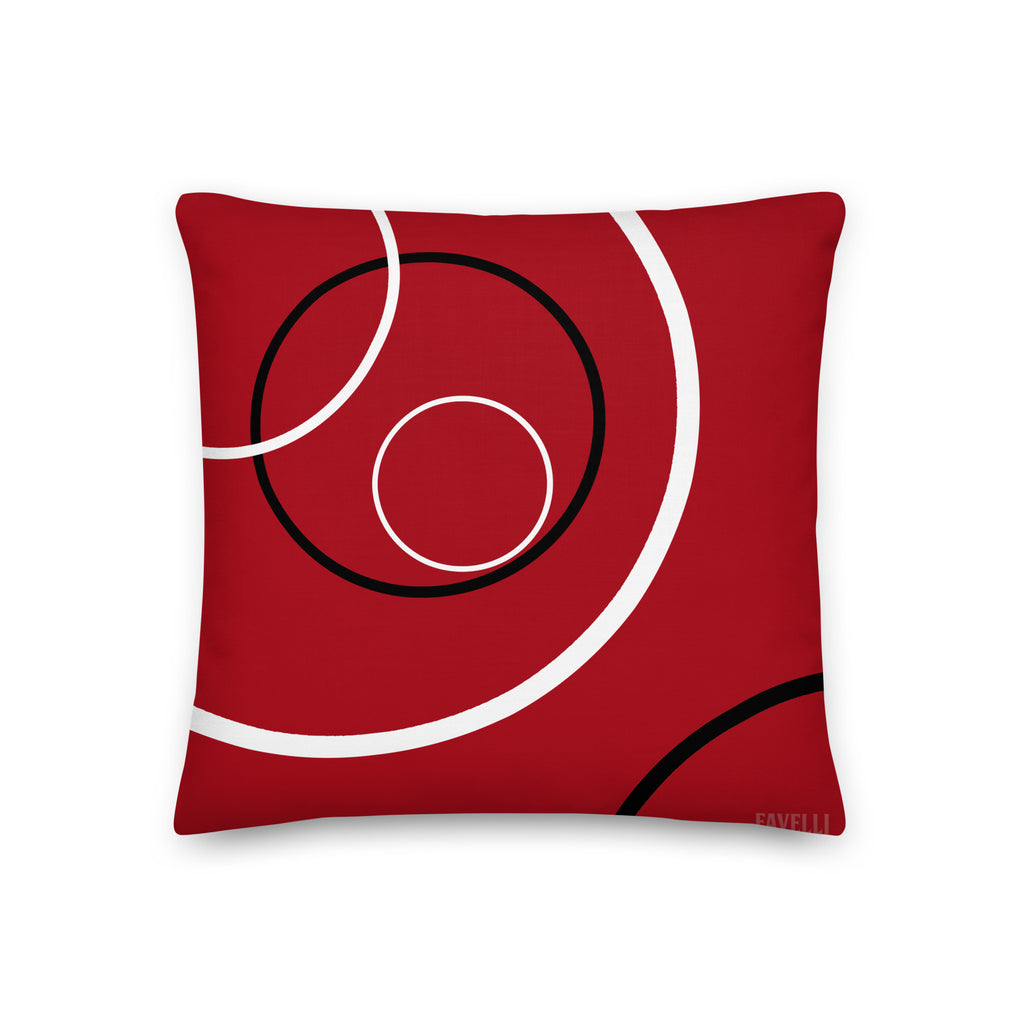Favelli Home throw pillow cover decorative accent case cushion square fundas cojines decorativos art modern bedroom living room home decor couch sofa sala cama  abstract red black white circles dots