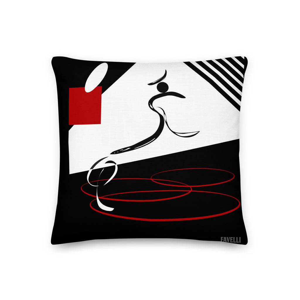 Favelli Home throw pillow cover decorative accent fundas cojines decorativos art modern bedroom living room home décor couch sofa abstract dancer red black white 